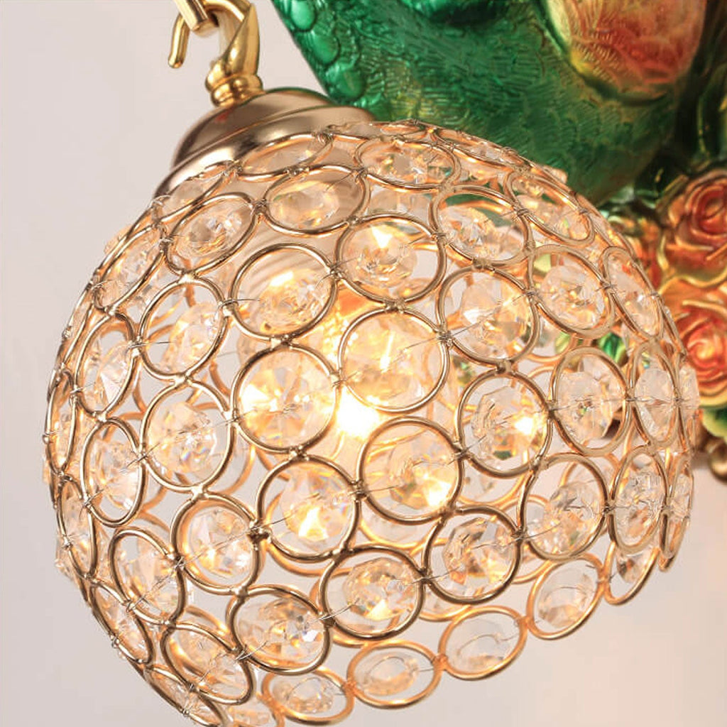 Peacock Resin Glass Wall Lamp