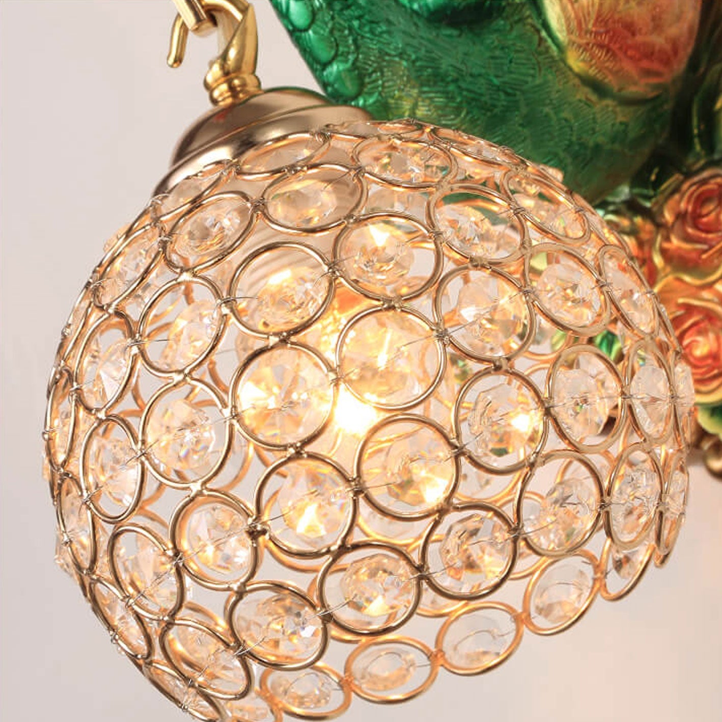 Peacock Resin Glass Wall Lamp