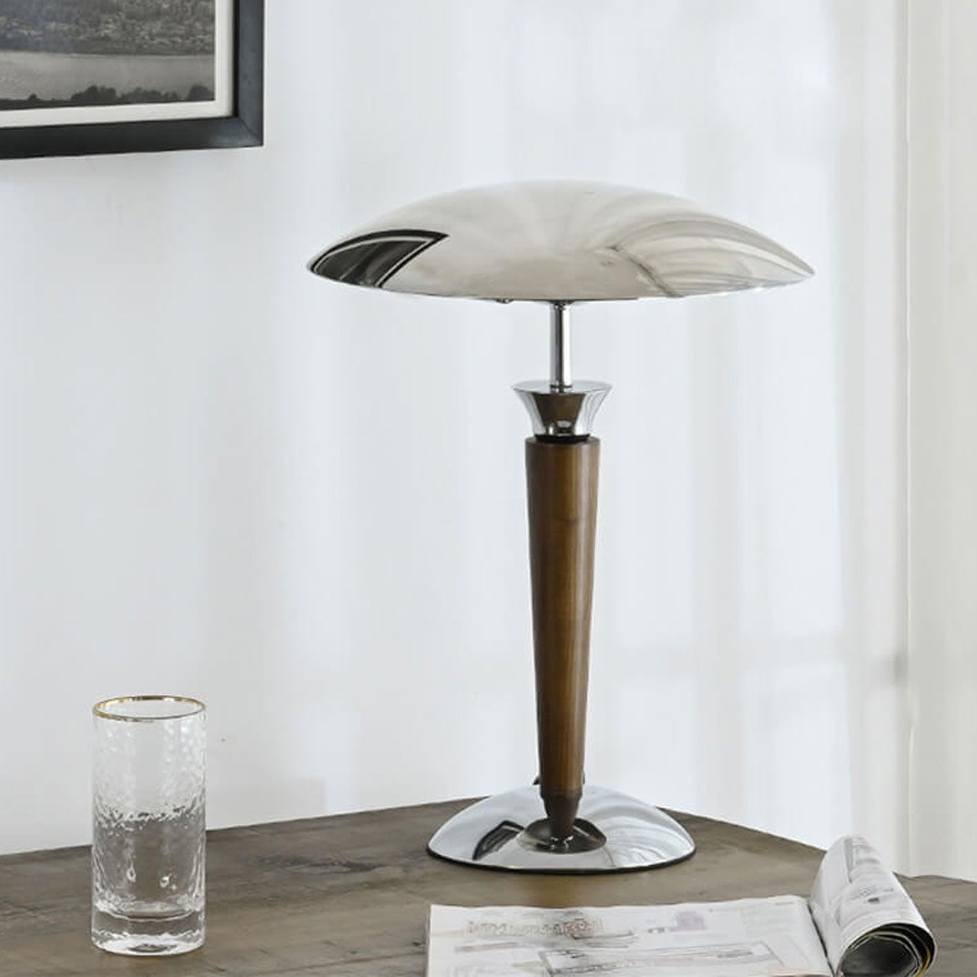 Solid Wood Hardware Table Lamp