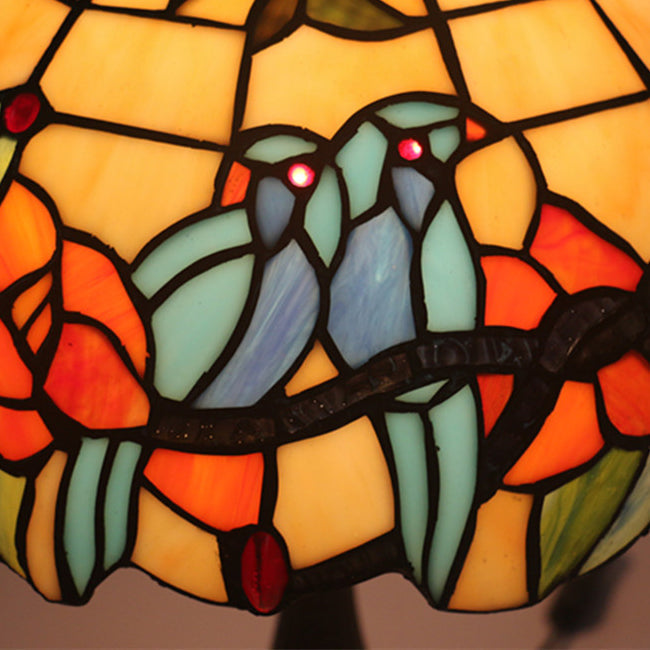 Stained Glass Rose Flower Table Lamp