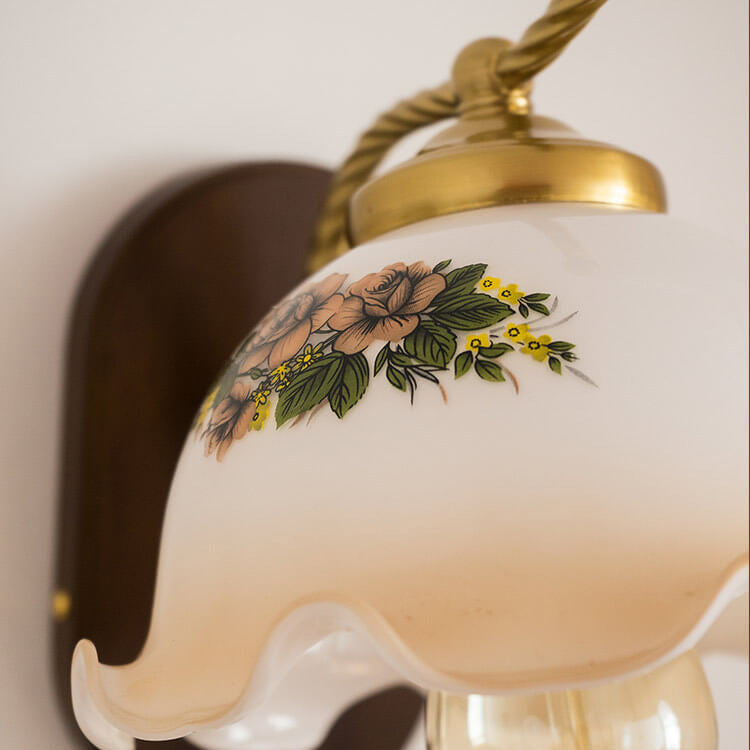 Cream Glass Petal Wall Lamp