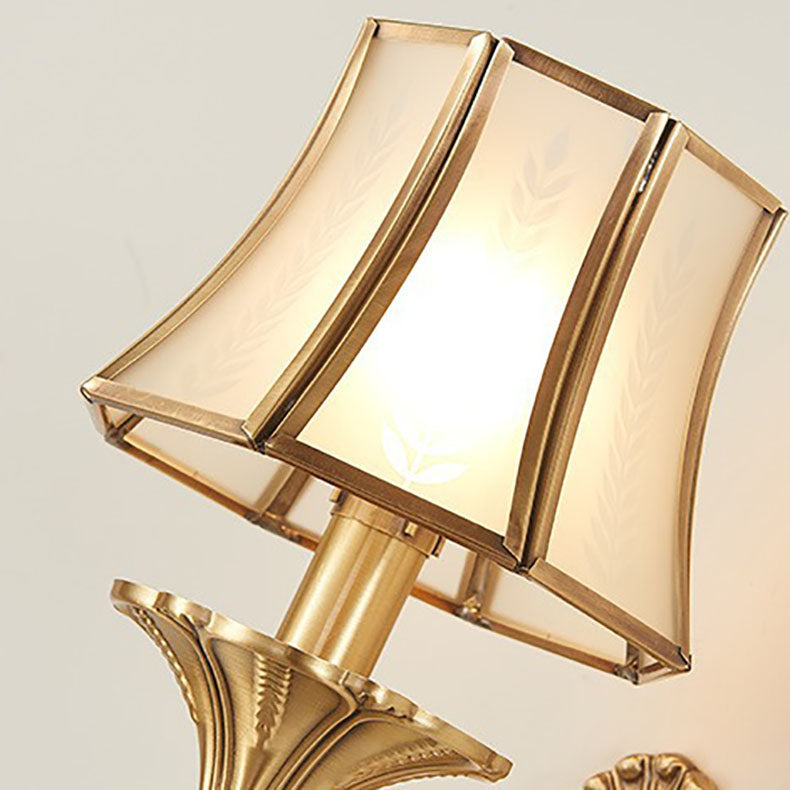 Hexagonal Wheat Copper Glass Wall Lamp