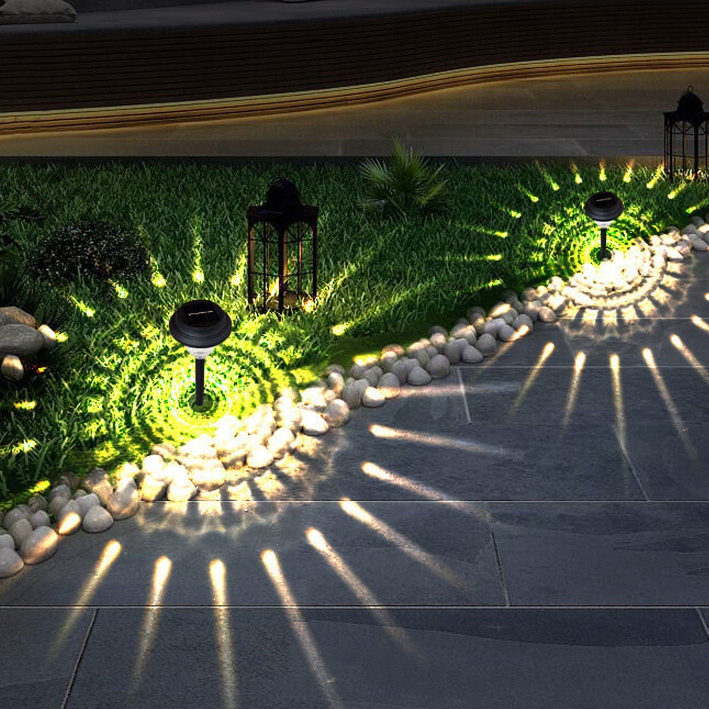 Solar Waterproof Circular Divergent Outdoor Light