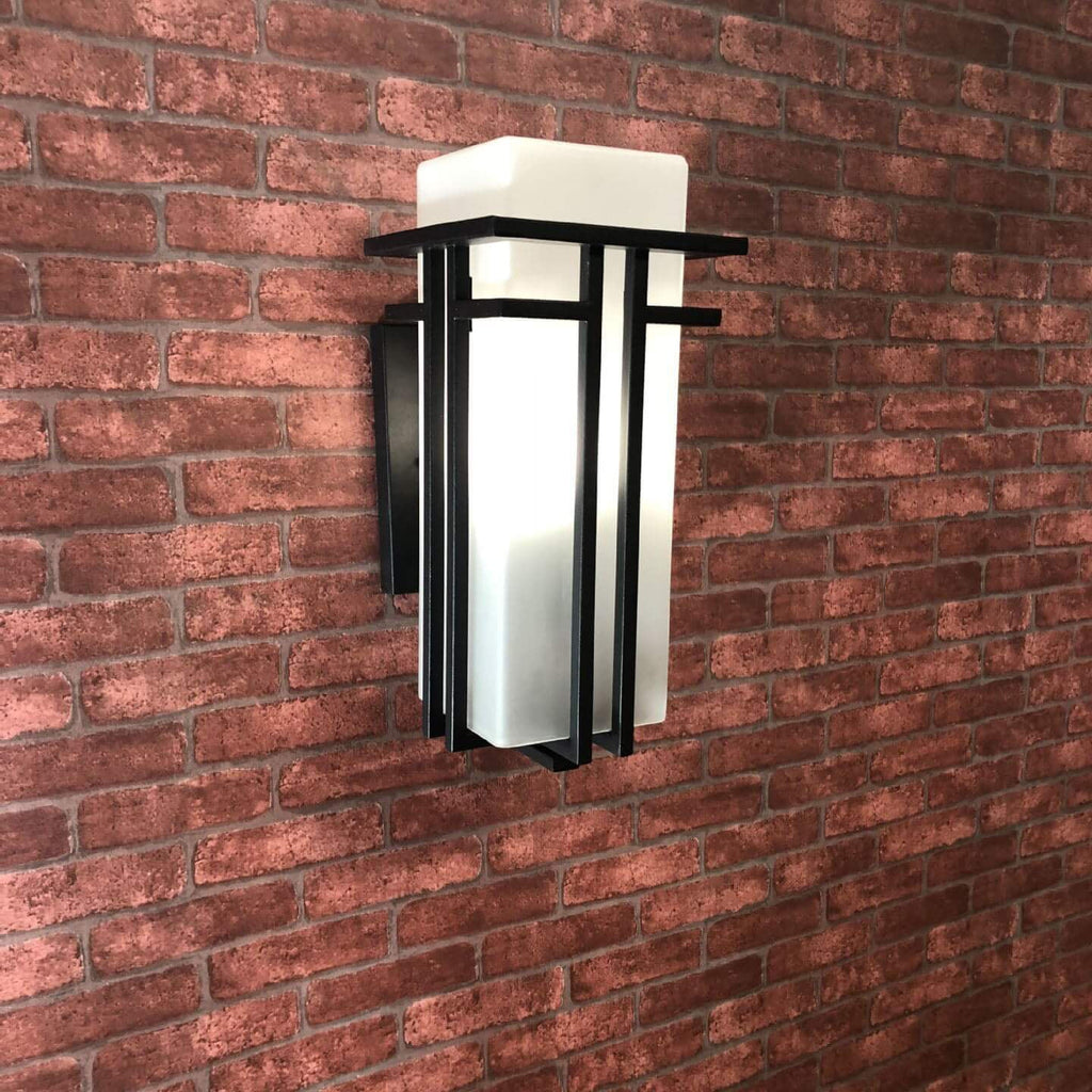 Rectangular Glass Lampshade Outdoor Light