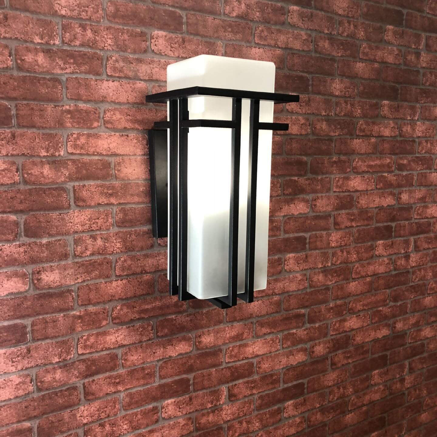 Rectangular Glass Lampshade Outdoor Light