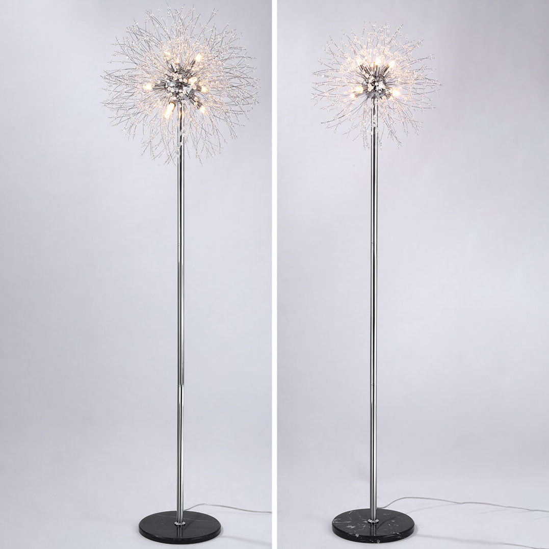 Dandelion Crystal Aluminum Marble 9-Light Floor Lamp