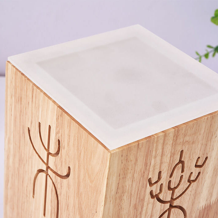 Harajuku Solid Wood Hollow Table Lamp