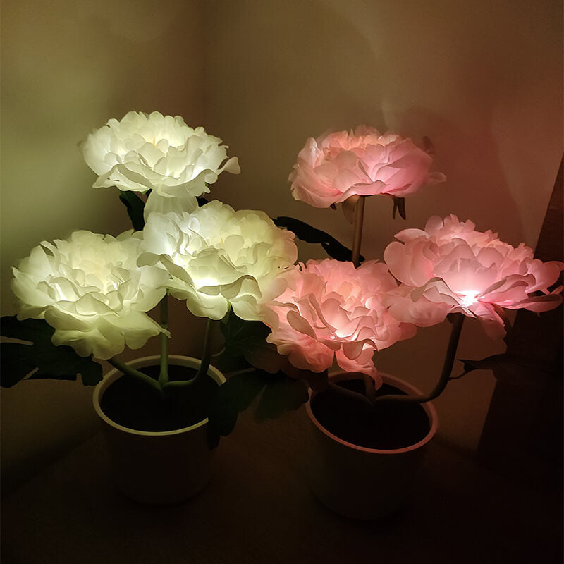 Simulation Peony Flower Bonsai Outdoor Light
