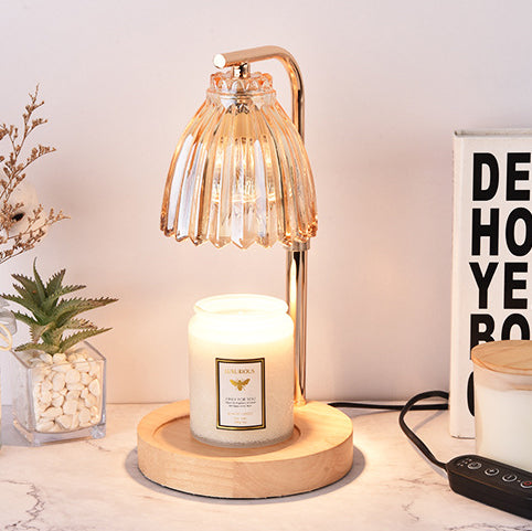 Flower Shaped Glass Iron Table Lamp