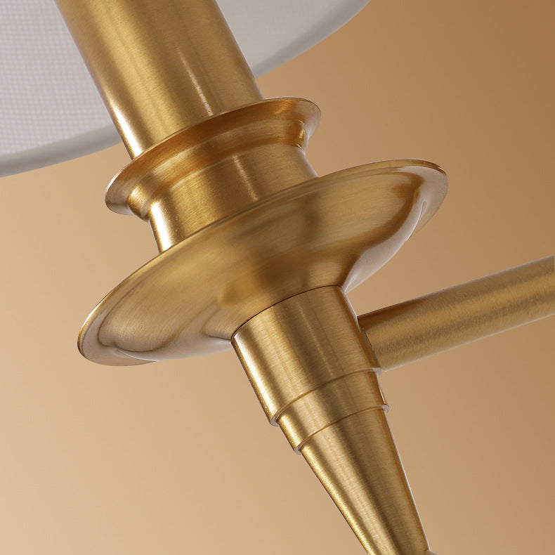Fabric Copper Bedroom Wall Lamp