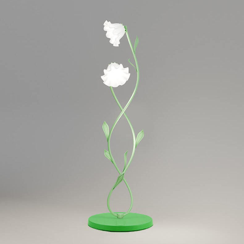 Flower Glass Hardware 2-Light Floor Lamp