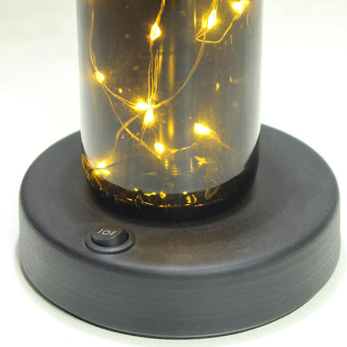 Fabric Glass Wine Bottle Table Lamp