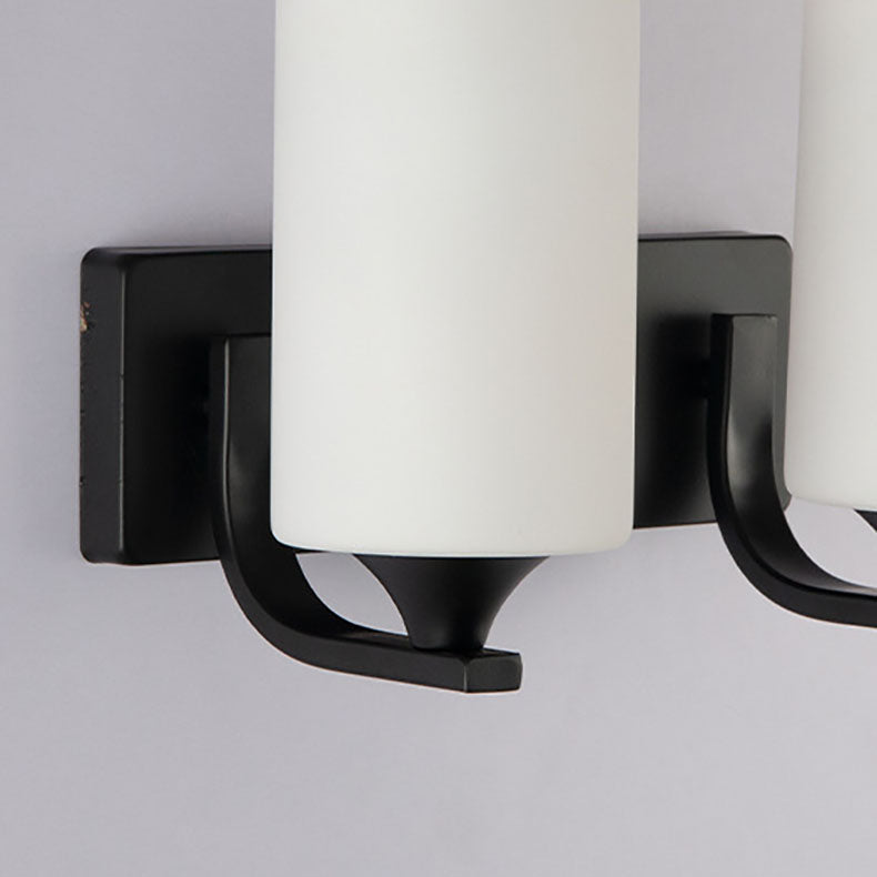 Cylinder Iron Glass 1/2 Wall Lamp