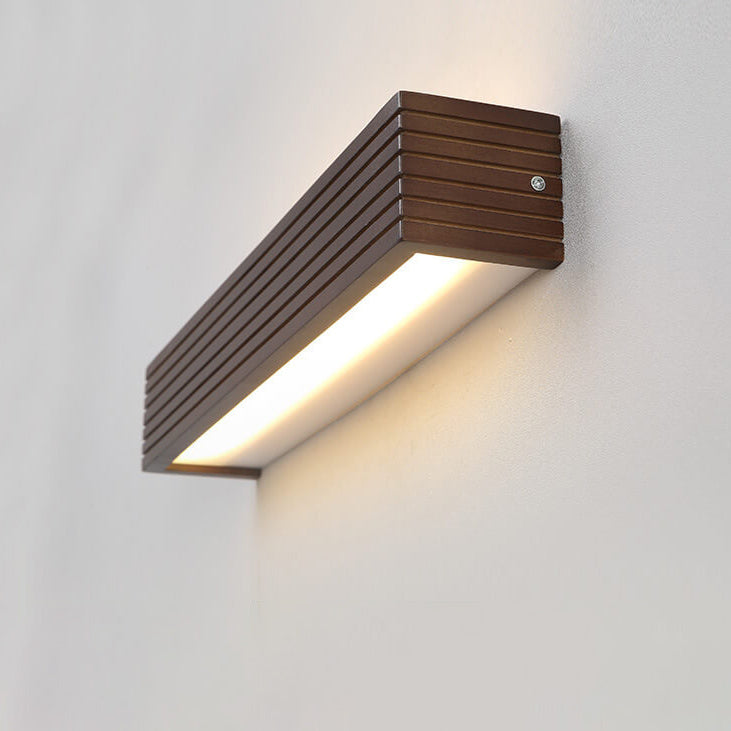 Walnut Square Bar Vanity Wall Lamp
