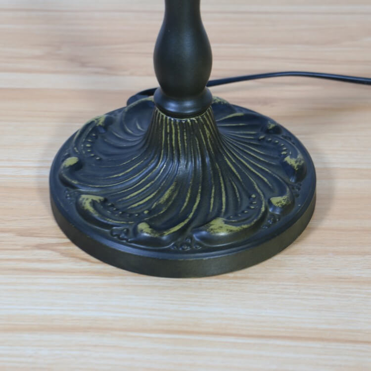 Floral Peach Heart Stained Table Lamp