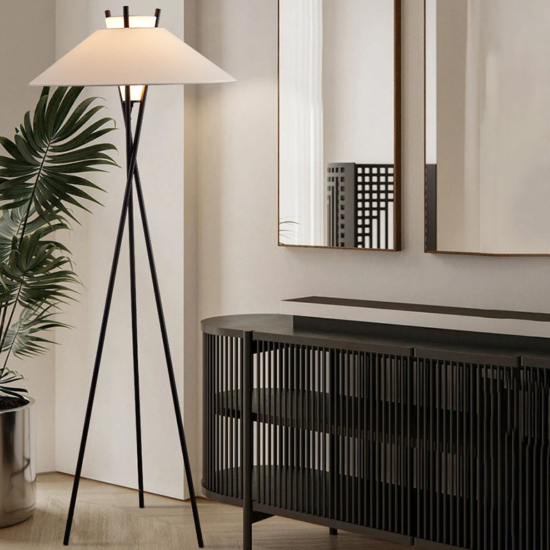 Contemporary Simplicity Semi-tapered Fabric Floor Lamp