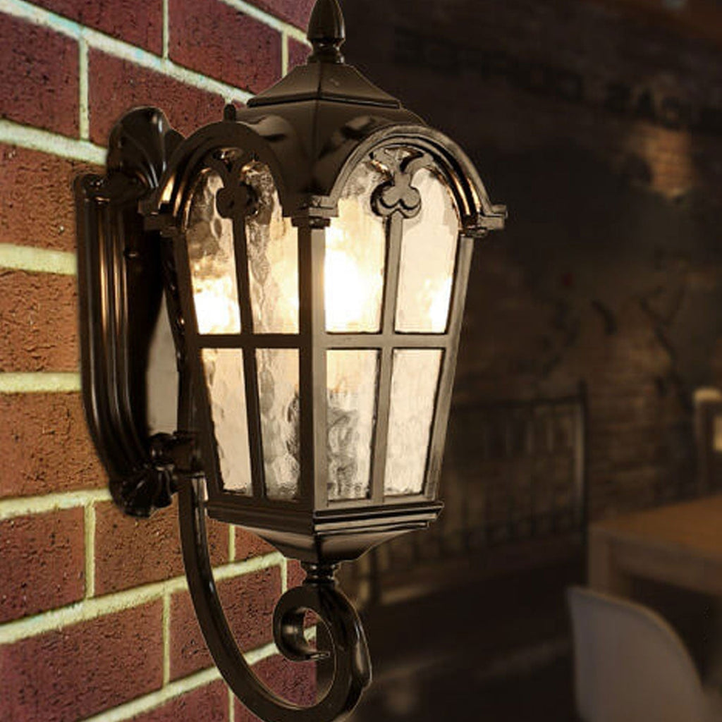 Glass Aluminum Lantern Outdoor Light