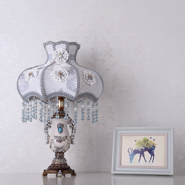 Court Purple Fabric Tassel Table Lamp