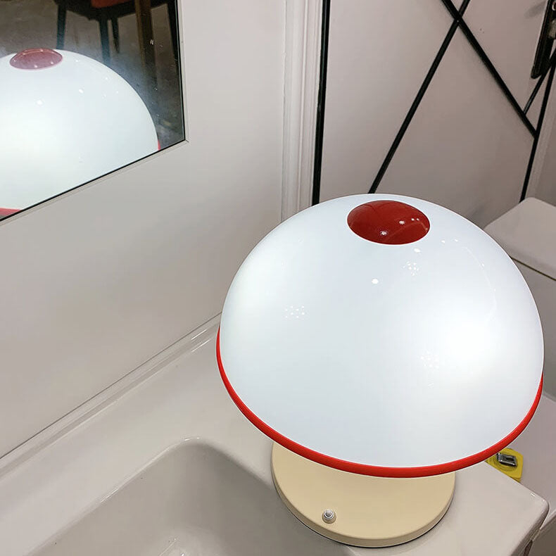 Cream Mushroom Metal Table Lamp