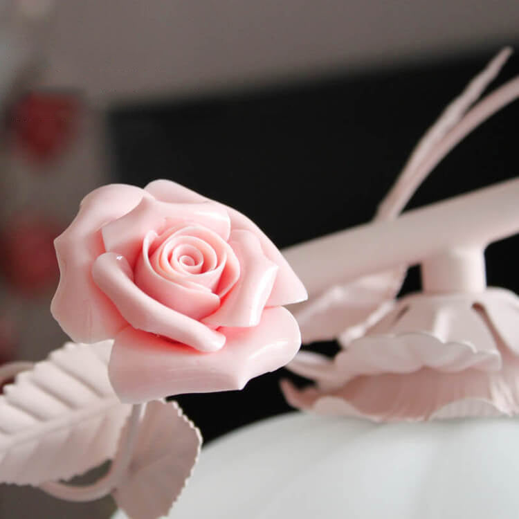 Romantic Pink Glass Ceramics Table Lamp