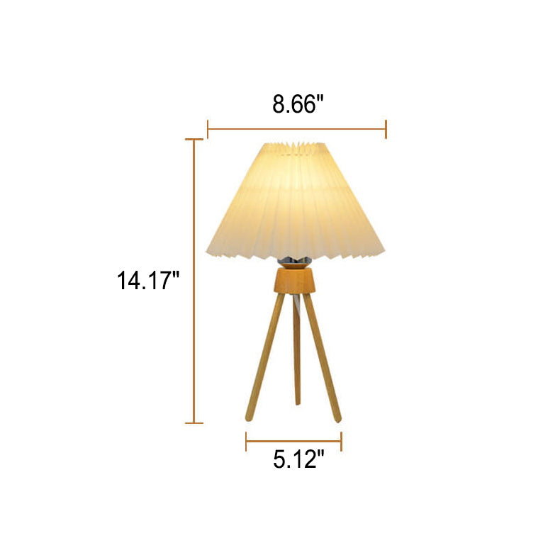Tripod Pleated Design Umbrella Table Lamp