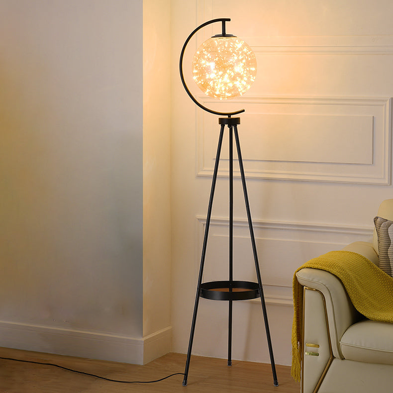 Orb Tripod Iron Glass Floor Lamp