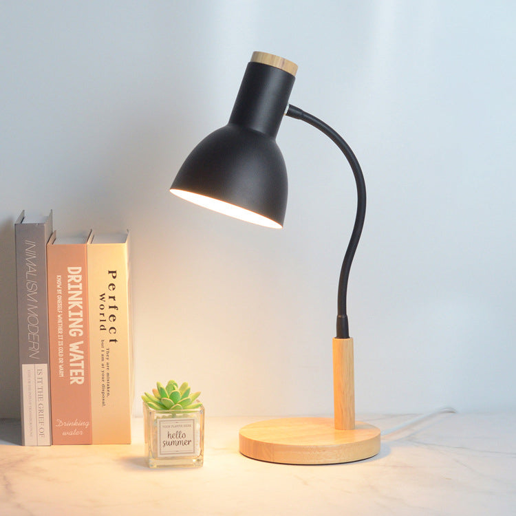 Iron Round Wood Home Table Lamp