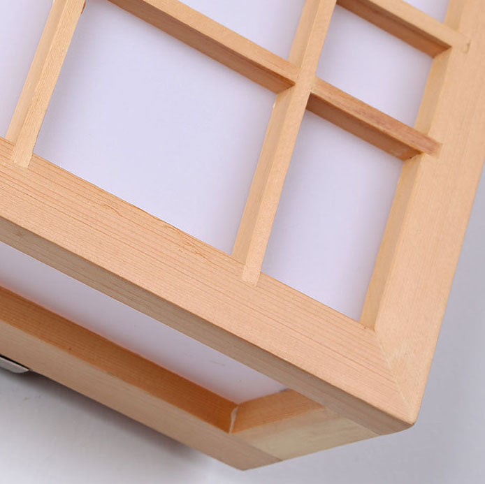 Rectangle Solid Wood Acrylic Wall Lamp