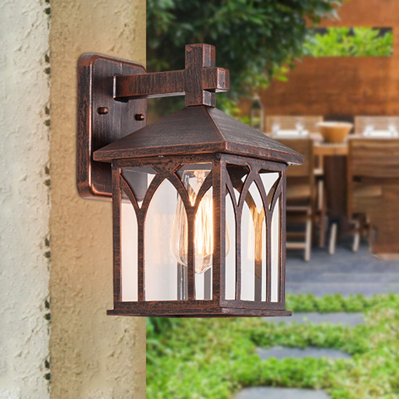 Aluminum Glass Cubic Garden Outdoor Light