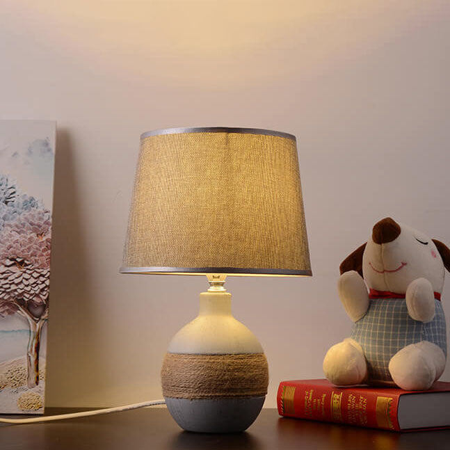 Fabric Ceramic Jar Table Lamp