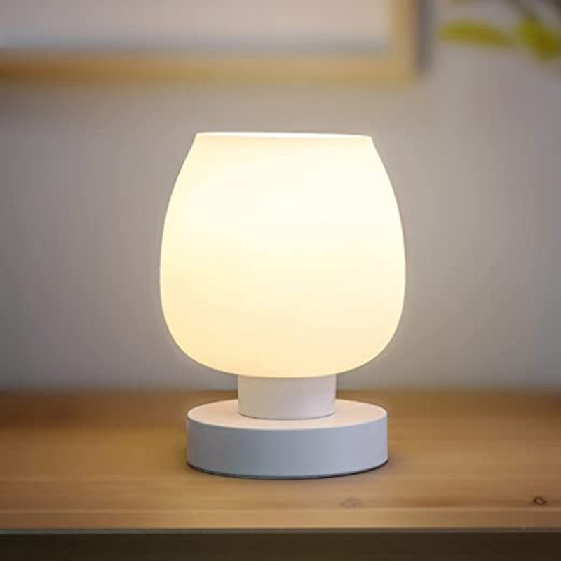Flat Round Glass Iron Table Lamp