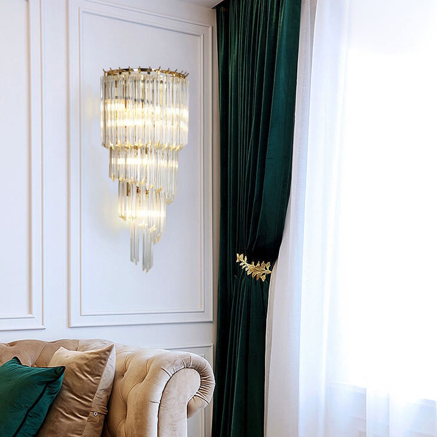 Crystal Four Layers 4-Light Wall Lamp