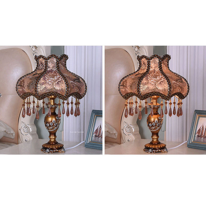 Fabric Lace Resin Table Lamp