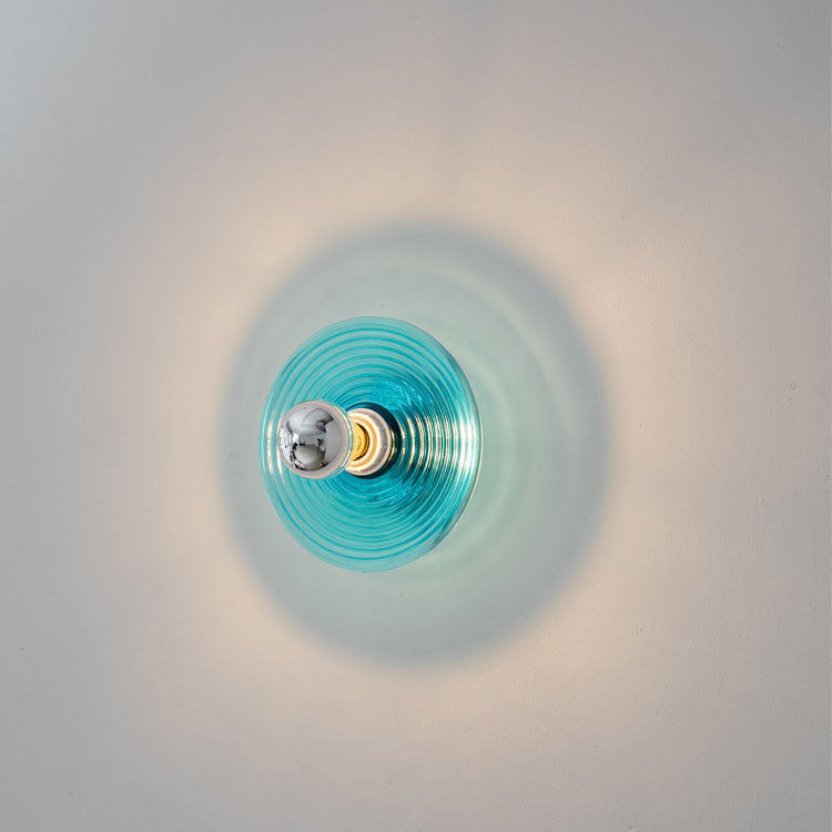 Wave Pattern Round Glass Wall Lamp