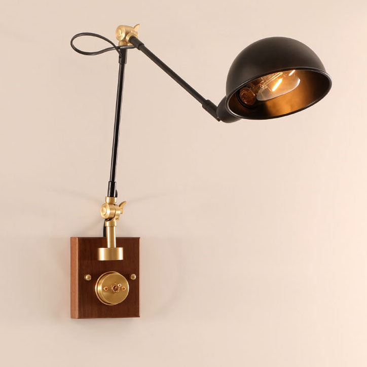 Walnut Iron Rotating Wall Lamp