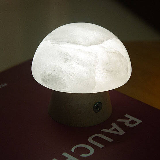 Mushroom Ore Wood Table Lamp