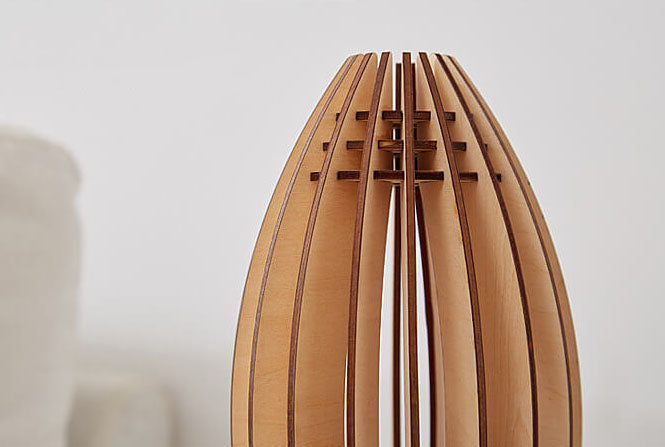 Wood Carving Rocket Night Table Lamp