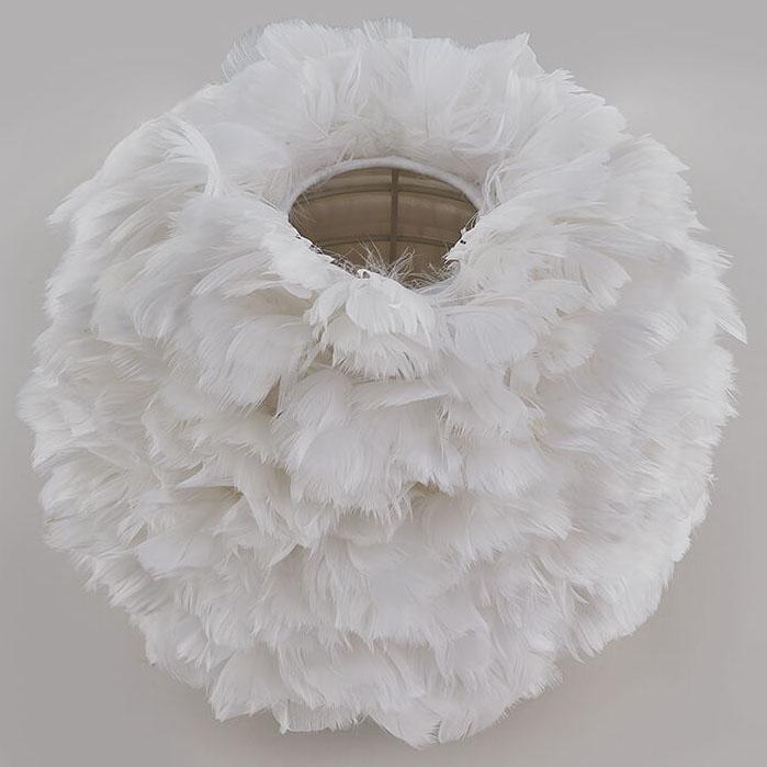 Feather Ball-Shaped Table Lamp