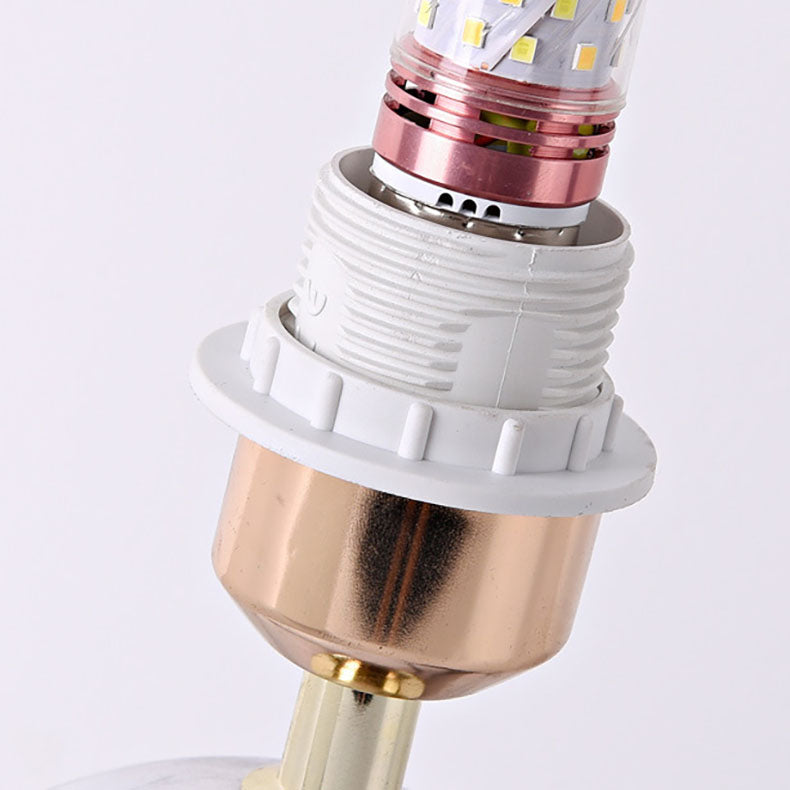 Round Pleated Ceramic PVC Table Lamp