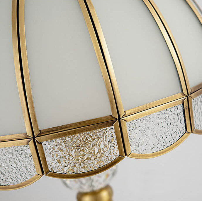Brass Water Pattern Glass Table Lamp