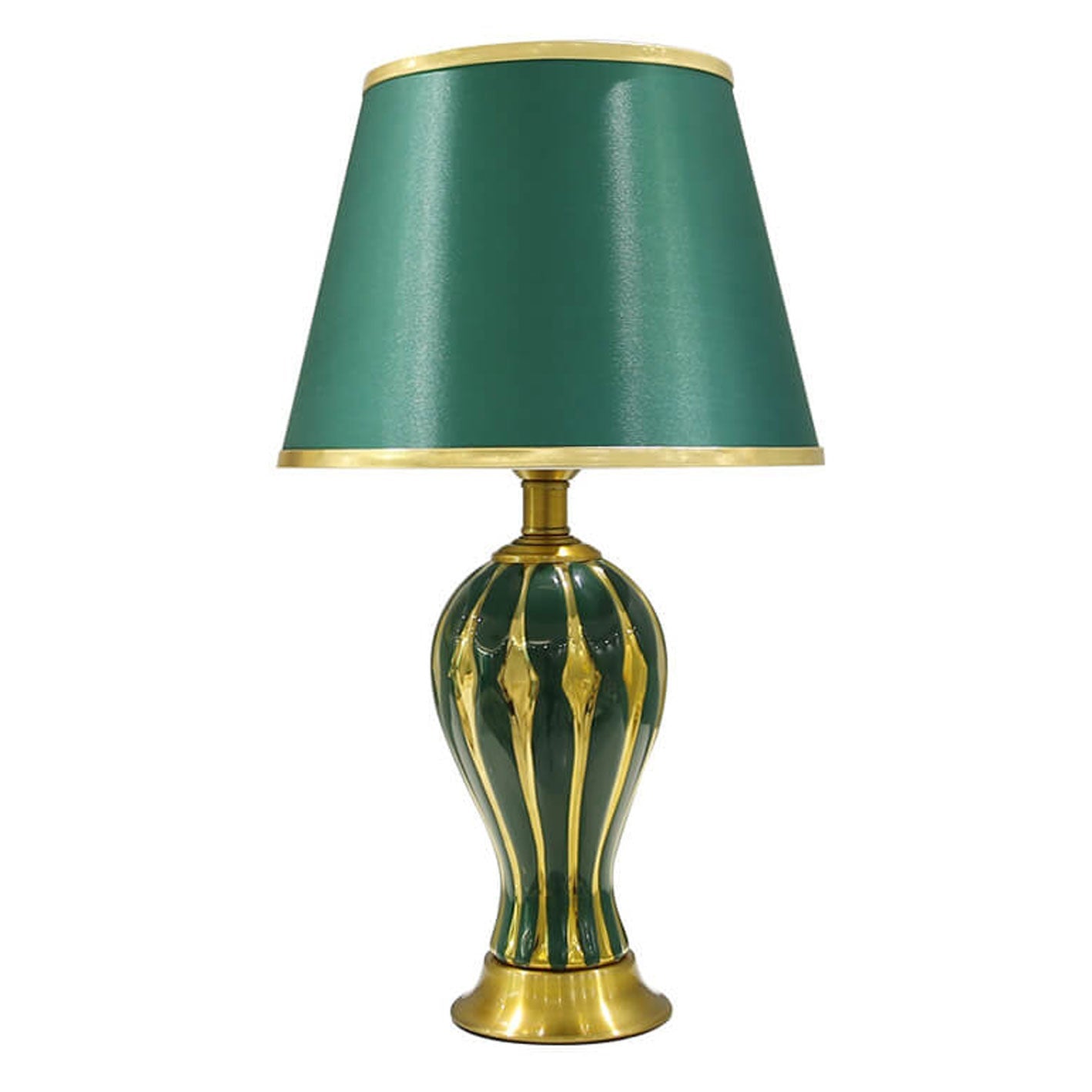 Fabric Ceramic Oval Table Lamp