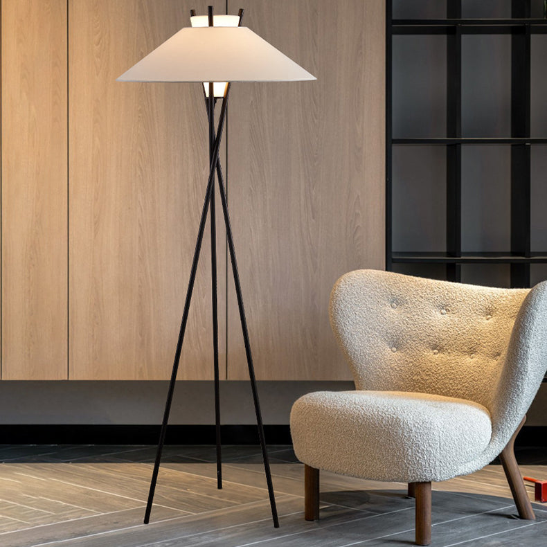Contemporary Simplicity Semi-tapered Fabric Floor Lamp