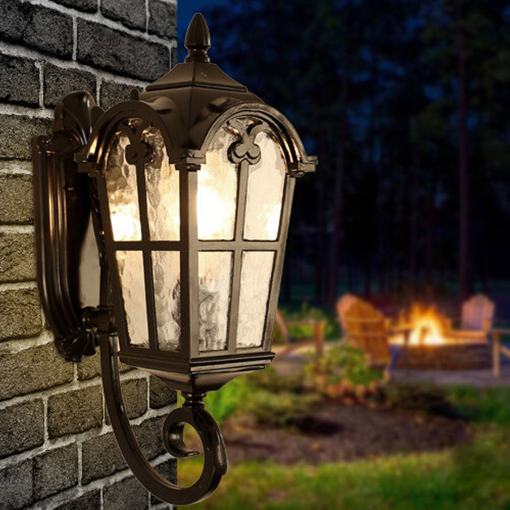 Glass Aluminum Lantern Outdoor Light