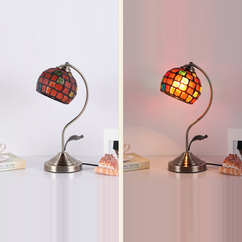 Round Spherical Glass Hardware Table Lamp