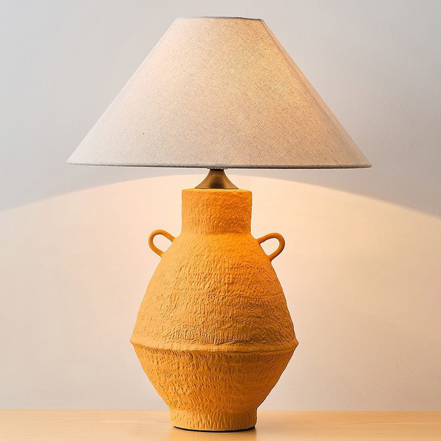 Jar Ceramic Fabric Living Table Lamp