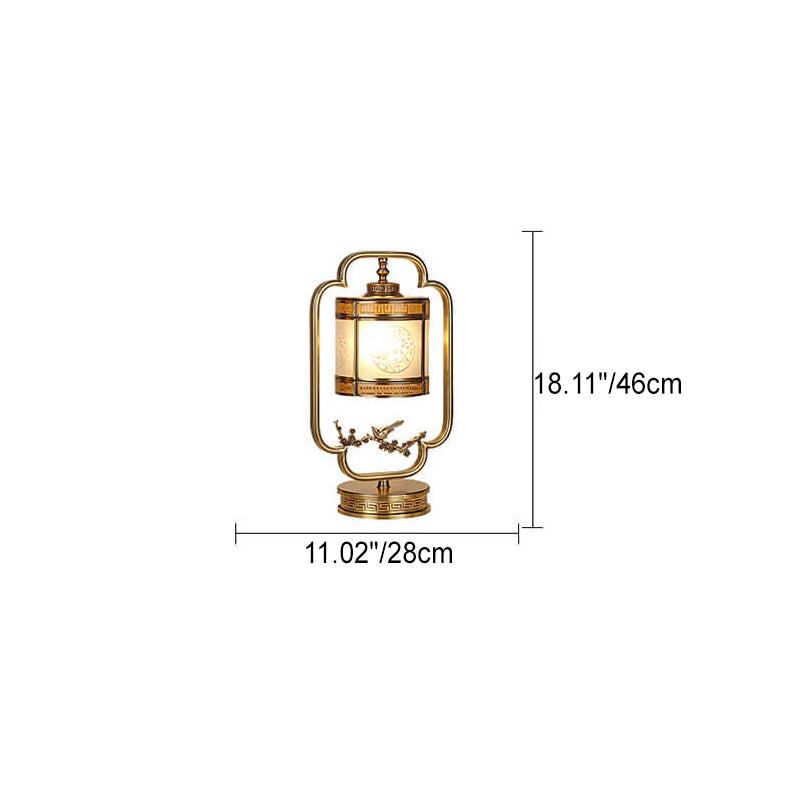 Glass Copper Bedroom Table Lamp