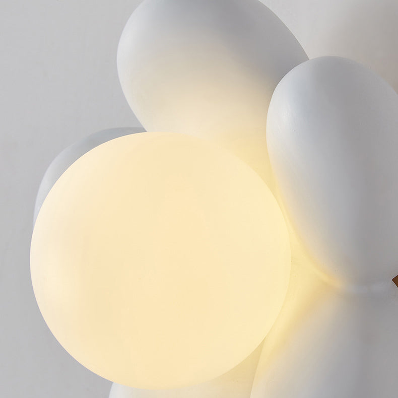 Flower Shaped Ceramic Wood Wall Lamp