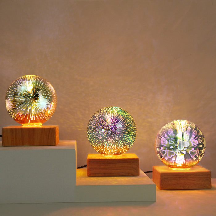 Colorful Glass Ball Plug-in Table Lamp
