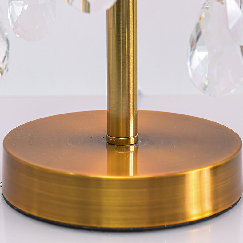 Feather Round Crystal Beads Table Lamp