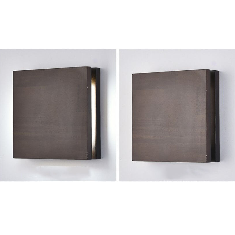 Log Wood Rectangular Wall Lamp
